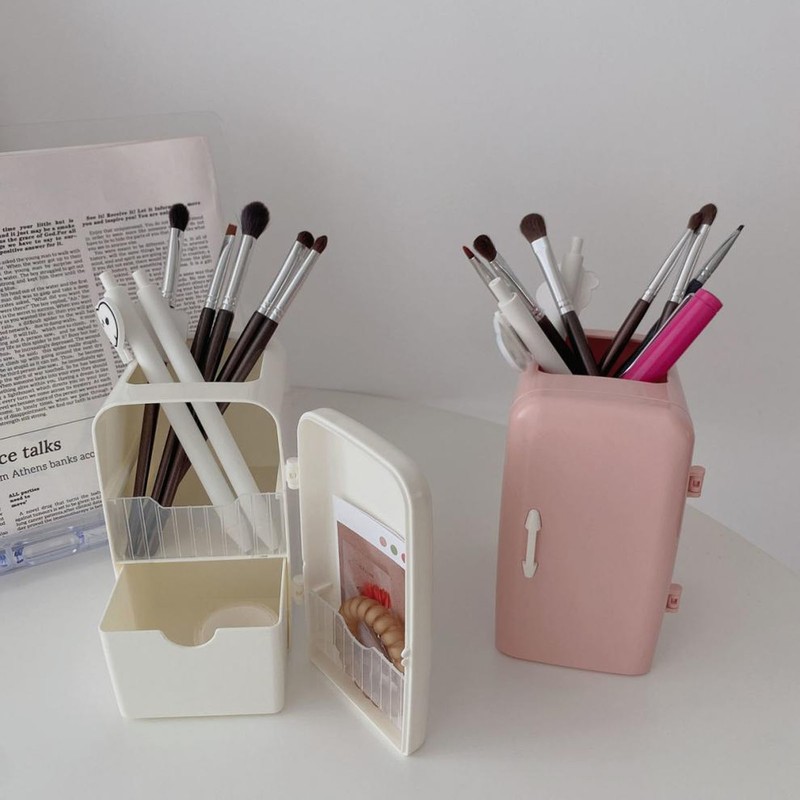 Makeup Brush Storage Box Mini Plastic Cosmetic Cotton Container Refrigerator