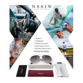 NSSIW Polarized Aviator Sunglasses for Men and Women, Classic Pilot Sun Glasses with Premium Metal Frame and UV Protection