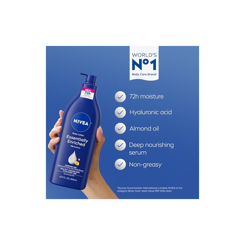 NIVEA Essentially Enriched Body Lotion, 16.9 Onzas