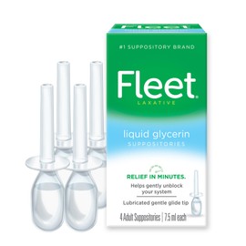 Fleet Laxatives, Liquid Glycerin Suppositories for Adult Constipation Relief, 7.5 mL Bottles, 4 Count