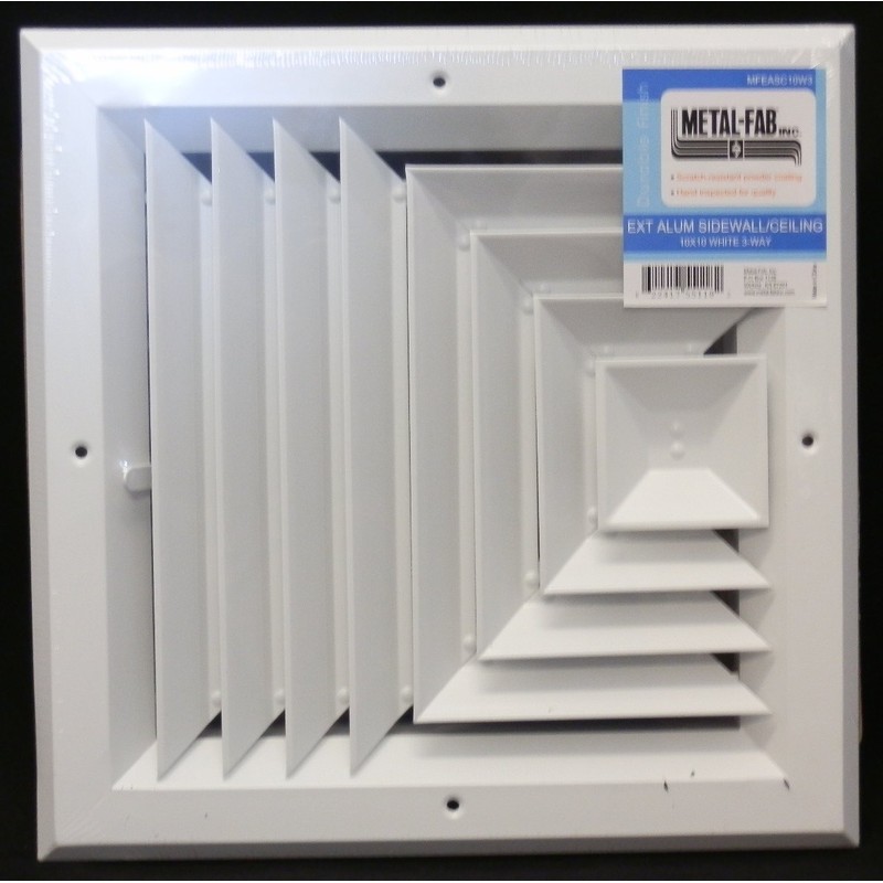 HVAC Premium 10'' x 10'' - 3-Way Extruded Aluminum Ceiling