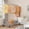 Gewudraw Heavy Duty Clothes Rack Load 630 lbs, Metal Rolling