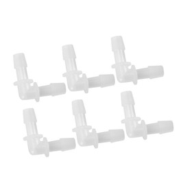 REPAIROCK 6Pcs Automotive Vacuum Tubing Connector - Car 90 Degree 9.5mm / 3/8" l Shaped Vacuum Tubing Connector Assortment 2 Way Vacuum Line Fittings - Transparent Auto Replacement Parts