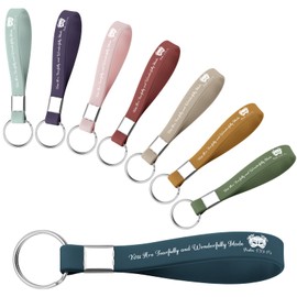 Baipilu 8 Pcs Silicone Christian Keychain Bulk Inspirational Bible Verse Keychain for Women Men Religious Scripture Gifts Scripture Silicone Keyring Church Gift for Women Men