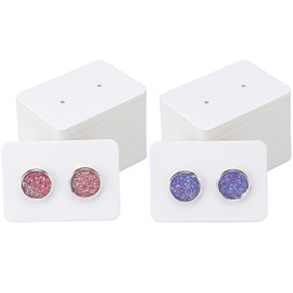 G2PLUS 200PCS White Earring Display Cards - Small Earring Card Holders - Jewellery Packaging Cards for Jewellery Making Storage & Disply