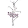 SoulBreezeCollection Dancing Ballerina Dancer Ballet Dance Pendant Necklace Charm (Lavender)