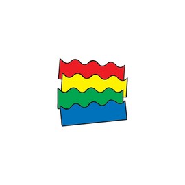 Carson-Dellosa 1218 Border Set Scalloped, Red/Yellow/Green/Blue (Pack of 4)