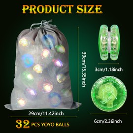 YOFOBU 32 LED Light Up Responsive Ball Beginner Level LED YoYo Ball Plastic Auto Return Bearing Toys for Birthday Party Favors,Classroom Rewards and Easter Basket Stuffers ,Random Colors