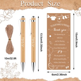 Kklolai 36 Sets Baby Shower Favors Gifts for Guest Baby Shower Retractable Ballpoint Pens with Thank You Bookmarks Gender Reveal Party Favor for Baby Shower Party Souvenirs Prizes (Retro)