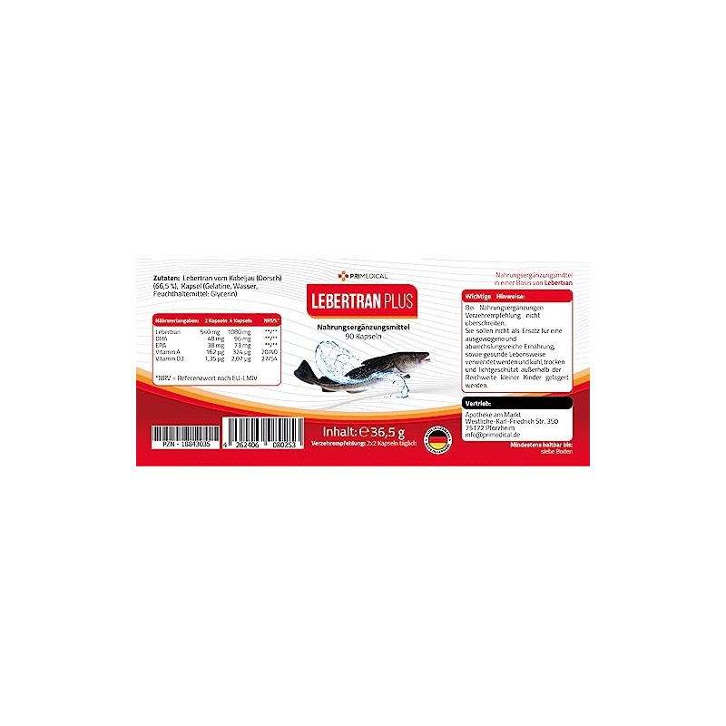 Cod Liver Oil Capsules Plus with Omega 3 Fatty Acids