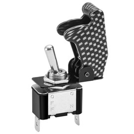 Heschen Metal Toggle Switch Flick Flip, 12V 20A, SPDT, ON/Off 2 positon, 2 pin, with Black Waterproof Cap