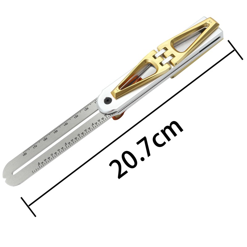 POFET Woodworking Scriber Ruler, Movable Angle Tee Tape Mult-Angle Scribing
