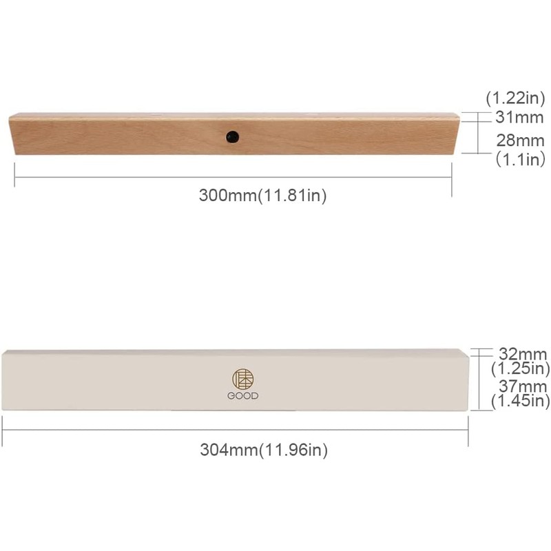 2pcs Under Cabinet Lights Wireless，Motion Sensor Closet Lights，Wooden Wireless USB