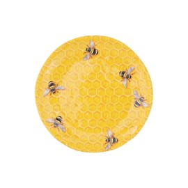 Supreme Housewares 4-Piece 6 Inch Melamine Dessert Plates Appetizer Dinner Plates Small Serving Plates Party Plates Round Plate for Dessert Snack Fruit Side Dishes (Beehive)