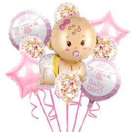 Unbranded GIRL! BALLONS FOIL baby shower, gender reveal & party decort, 9 pcs