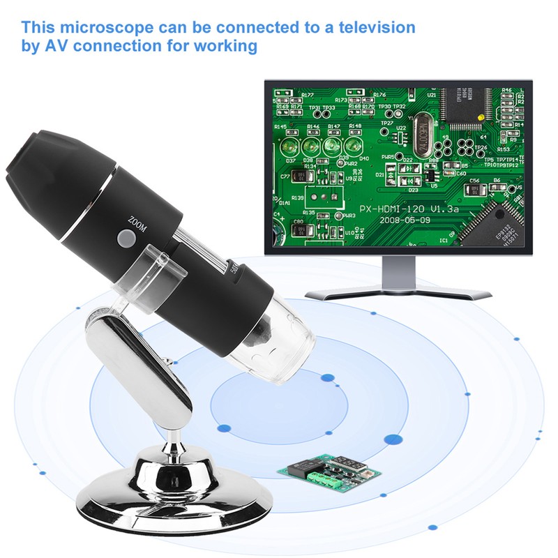 Professional Digital Electronic Microscope 1000X Magnifier Analog AV Output (,