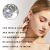 6 Pcs Diamond Titanium Steels Earrings Set, Radiant Elegant Earrings