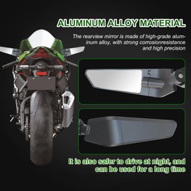 AFNCX Motorcycle Adjustable Aluminum Rearview Mirror Wind Wing Mirror Compatible with 2018-2022 KAWASAKI Ninja 400 650 ZX10R ZX6R ZX-636 Honda Suzuki