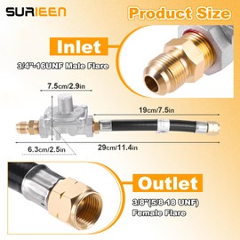 SURIEEN Natural Gas/Propane Grill Conversion Kit, Natural Gas & Propane Gas Interchange Pressure Regulators Valve with Orifice Nozzle, Compatible with Weber Genesis or Genesis II