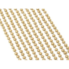 1000 Self Adhesive Pearls Gems 3mm Gold Mini Flat Backed Round Pearls Beads Strips Embellishment