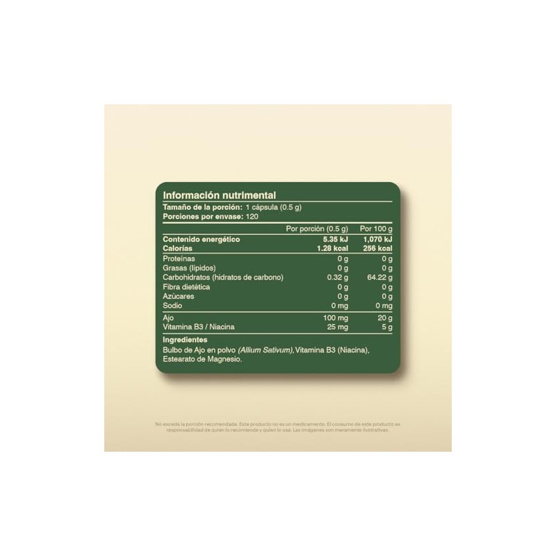 Vitamina B3 Con Niacina Y Ajo VITAL BOTANICS