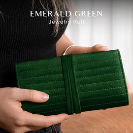 Lidxfeo Velvet Jewellery Rolls, Jewellery Organiser Jewellery Bag, Roll Jewellery Storage Travel for Women, for Bracelets, Necklaces, Earrings and More Jewellery, for Travel, Holidays etc