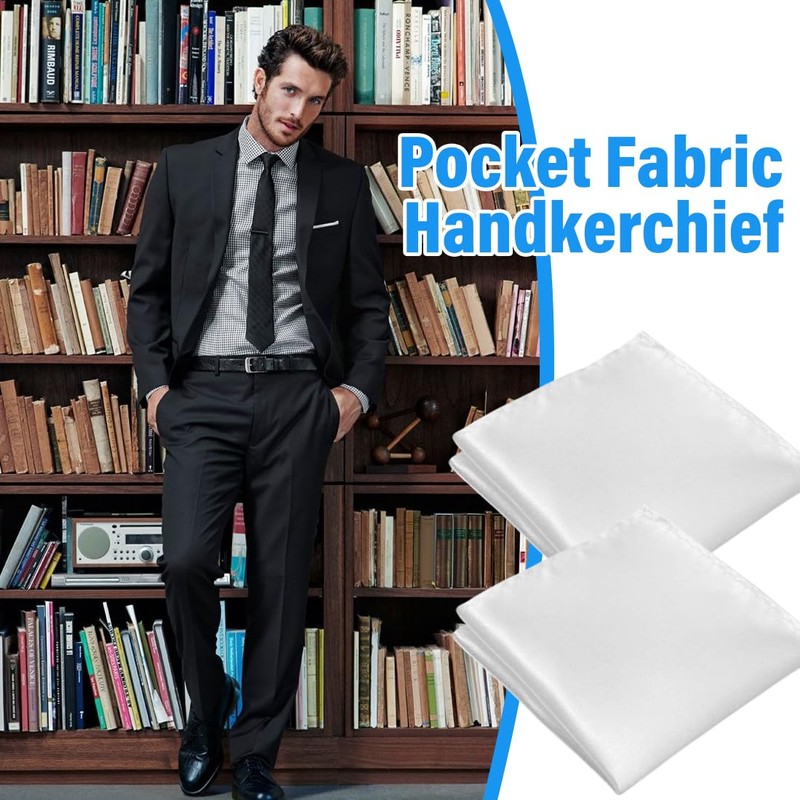 WeddHuis 2 Pack Plain Handkerchiefs, Size 22 x 22 cm,