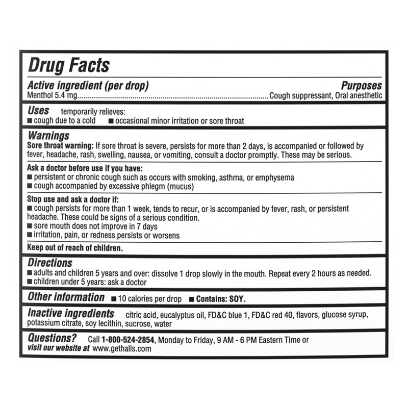 HALLS Relief Mentho-Lyptus Cough Drops, Economy Pack, 80 Drops