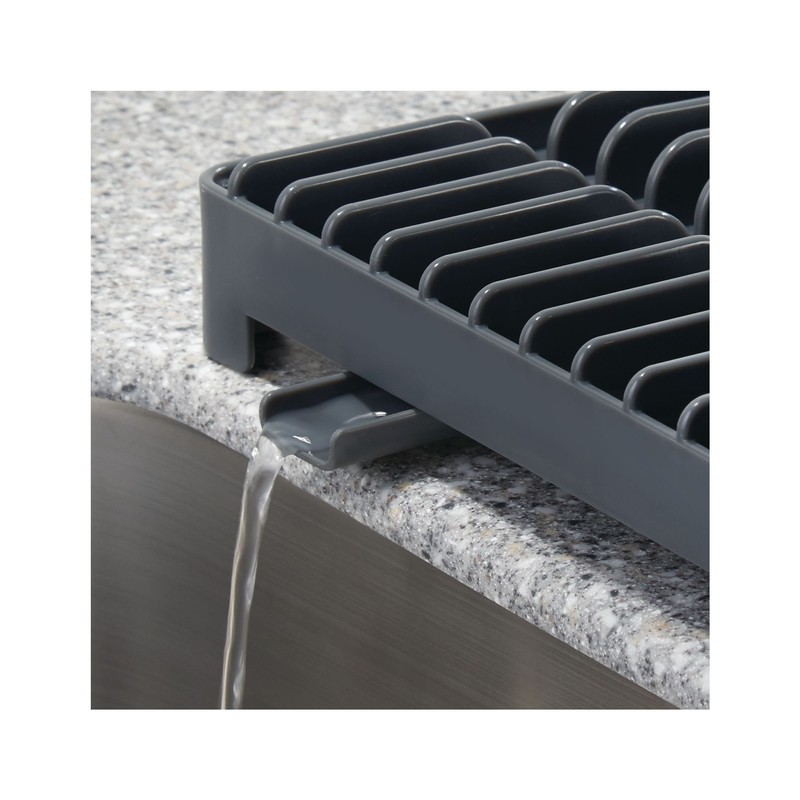 iDesign iDesign Kitchen Utensil Caddy - Compact Slate Dish Drainer
