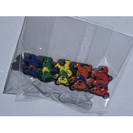 Generic PIN Grateful ROW Marching Bears Colored Dancing HAT/Lapel PIN Deadhead Hippy Alloy Enamel Psychedelic LSD Funny Trippy durable post pinbacks novelty fun grateful deadhead cartoons silly