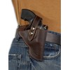 Barsony Brown Leather OW Holster for Snub Nose 2" 22