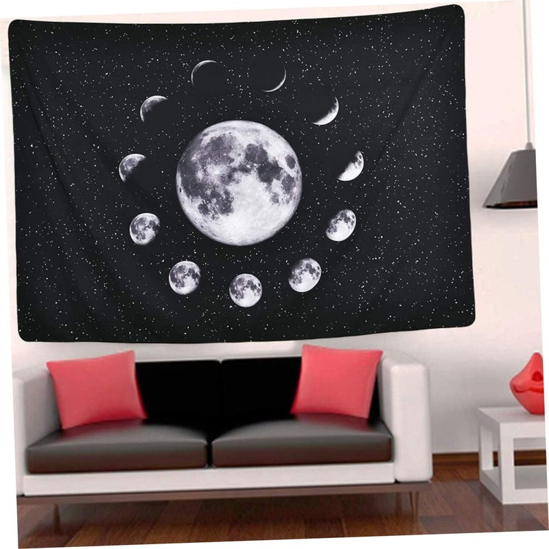 ABOOFAN 1Pc Moon Pattern Tapestry Delicate Wall Blanket for Bedroom