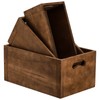 Hedume Set of 3 Nesting Wooden Crates, Wood Crate Box