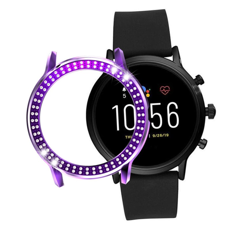 OHPHCALL 5 Watch Shell Double Row Rhinestone Case Protective Watch