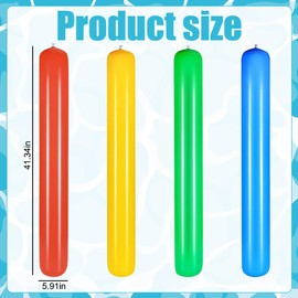 4 Pcs Pool Inflatable Sticks 41.3 Inch Inflatable Pool Noodles Colorful PVC Outdoor Water Games Toy Pool Float Stick Noodles for Swimming Pools Adults Beach Lake Party