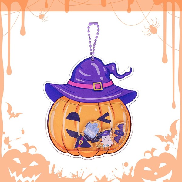 Halloween Acrylic Decoration – Magnetic Double-Layer Display Frame with Pumpkin,