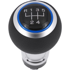 Recambo Schaltknauf 5 Gang passend für Seat Toledo, 1M 5P KG, 1998-2019, Plug & Play, Auto Schalthebel, schwarz - silber - blau