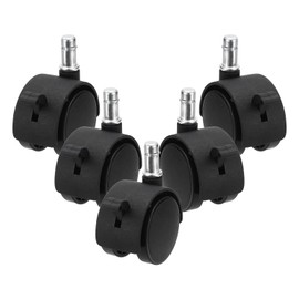 PATIKIL Office Chair Wheels with Brake 2 Inch, 5 Pcs Replacement Desk Caster Wheels 7/16" x 7/8" Smooth Quite Rolling Stem Wheels 110 Lbs Per Wheel for Work Chair Gaming Chair, Black