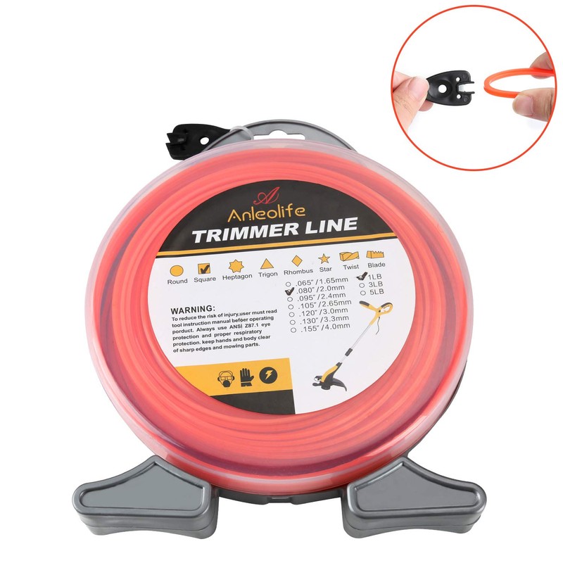 A ANLEOLIFE 1-Pound Commercial Square .080-Inch-by-557-ft String Trimmer Line Donut,with