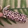 Leopard Print Chapstick Holder Keychain PU Leather Lipstick Holder Key