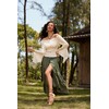 Renaissance Shirt for Women Off Shoulder Smocked Shirt Boho Lace