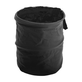 Partuto 1 Pcs Car Trash Can Auto Trash Bin Hanging Folding Faux Leather Black 5.9" Width 7.1" Height