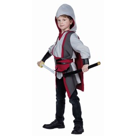 Childrens Costume Warrior Artus Junior Robe Gray Assassin Carnival (128)