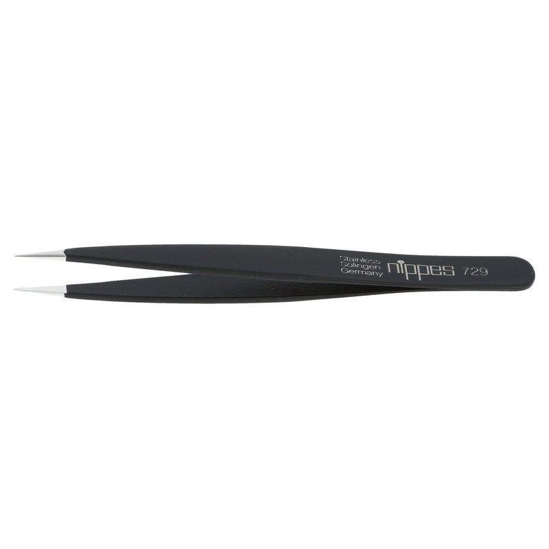 nippes Solingen 729 tweezers with narrow fine tip, stainless steel,