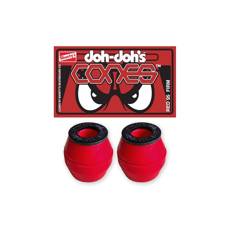 Shorty's Skateboard Bushings Doh Doh's Cones 95A Red Firm