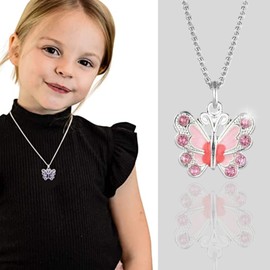 JennyWrenJewels Butterfly Necklace | Children's Jewellery Gift for Girls | Children's Jewellery Girls | Butterfly Gifts for Kids | Crystal Detail
