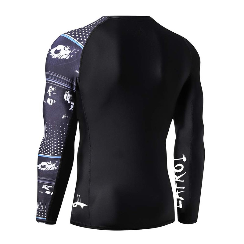 LAFROI Men's Long-Sleeved UPF 50+ Compression Shirt, Rash Guard, CLYYB