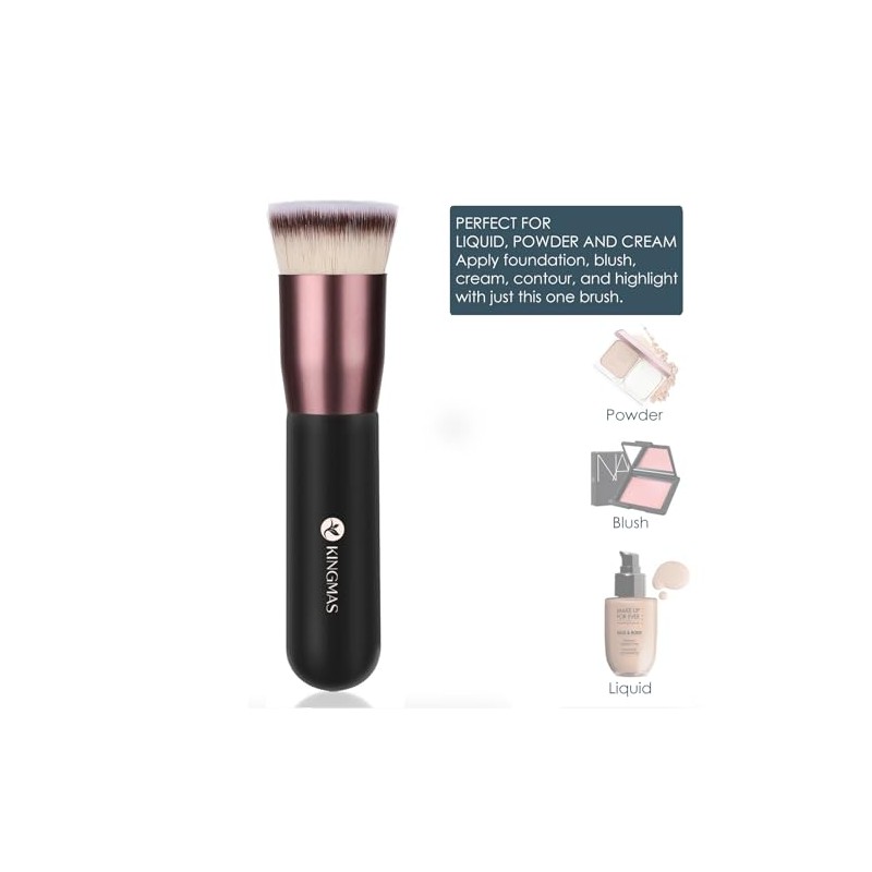 Brocha Base Kabuki Parte Superior Plana Maquillaje Líquido Mezcla Crema