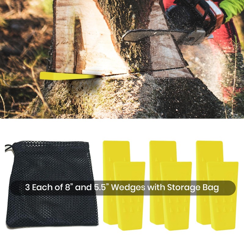 6 Pack Tree Felling Wedges with Spikes for Safe Tree
