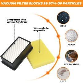 1008 Vacuum Filters 2 + 2 Pack by Blutoget-Fit for Bissell 1008 CleanView Upright 9595A 1819 1822 1825 1831 1330 1332- Compare to Part 2032663 1601502(2 Pre-Motor Foam & 2 Post-Motor Filters 1 brush)